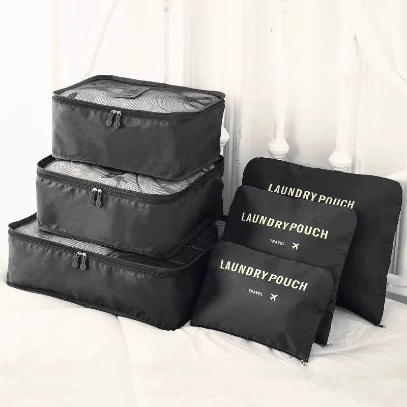 Set 6 Organizatoare pentru Bagaj si Calatorie, AC055, Negru