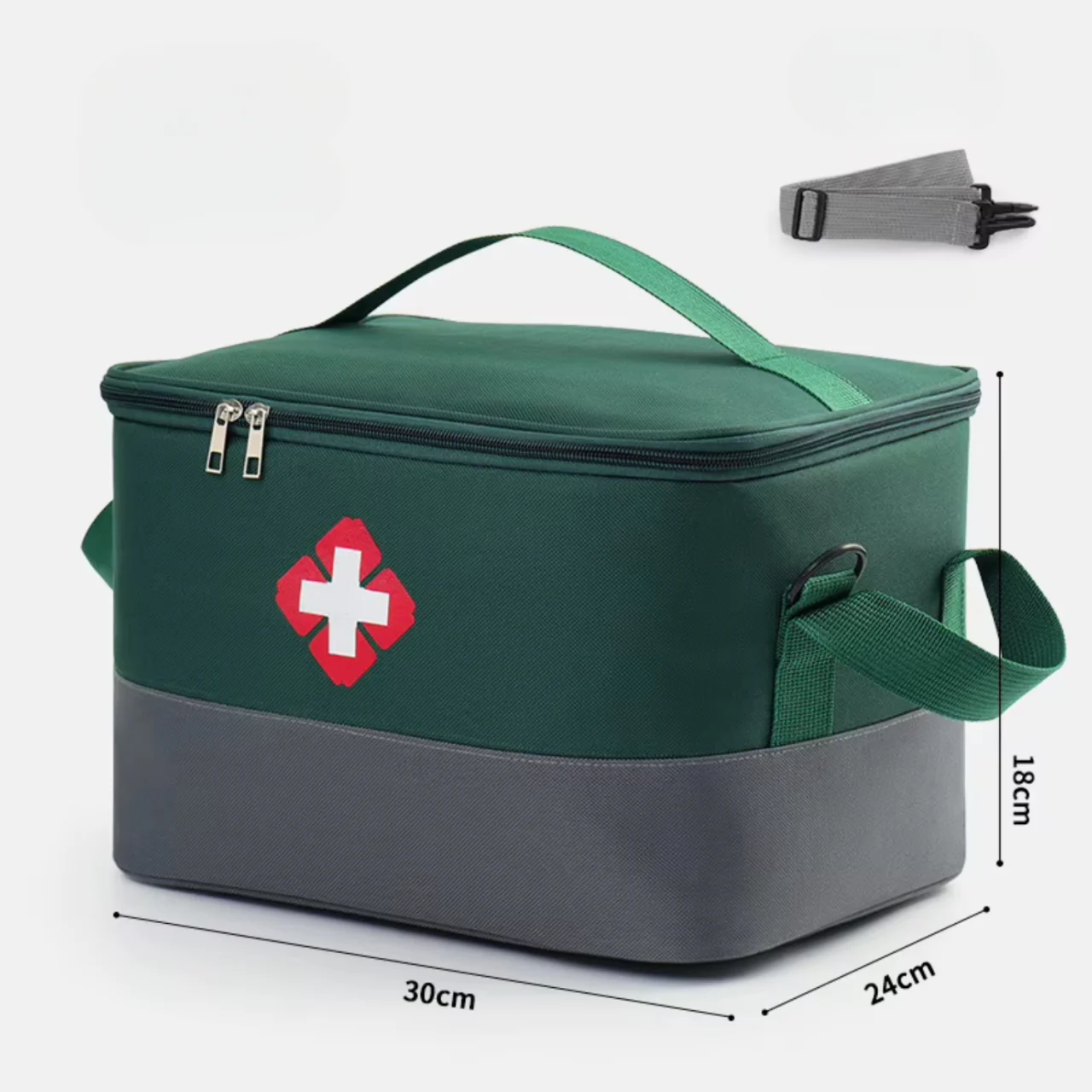 Geanta pentru medicamente si trusa de prim ajutor, Mare, GT4030, Verde / Gri