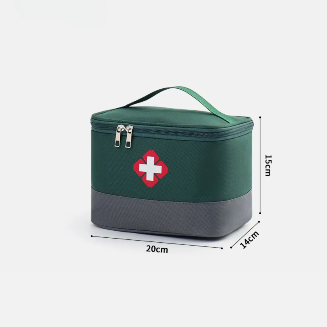 Geanta pentru medicamente si trusa de prim ajutor, Mica, GT4032, Verde / Gri