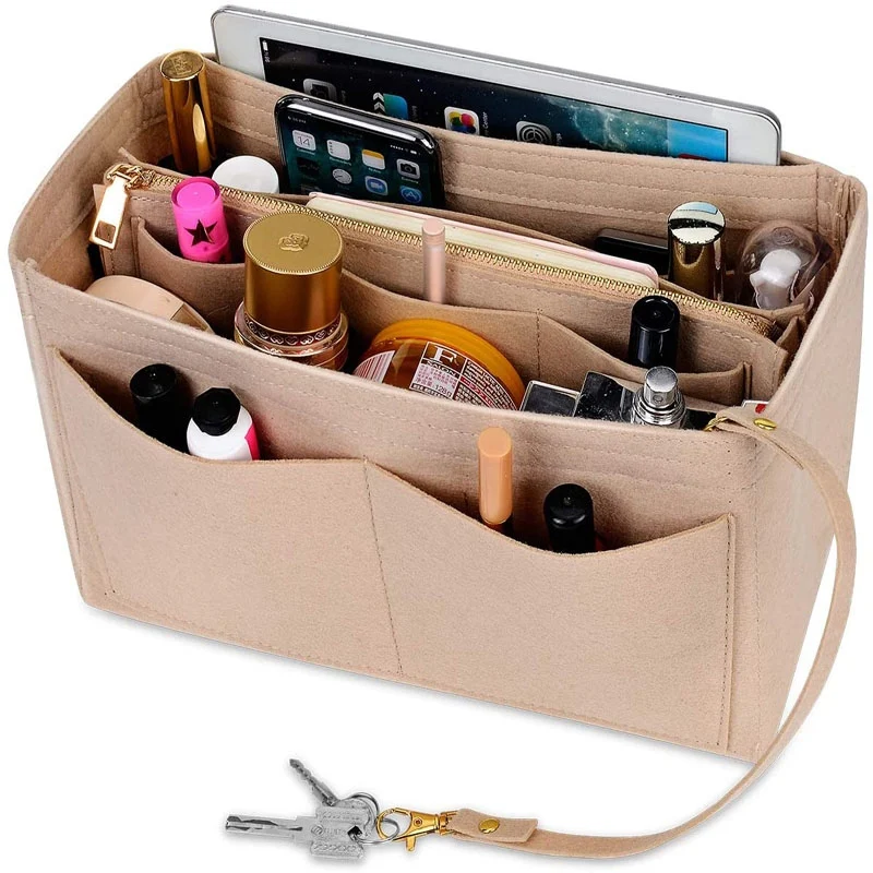 Organizator pentru geanta si portfard detasabil, AC066, Crem