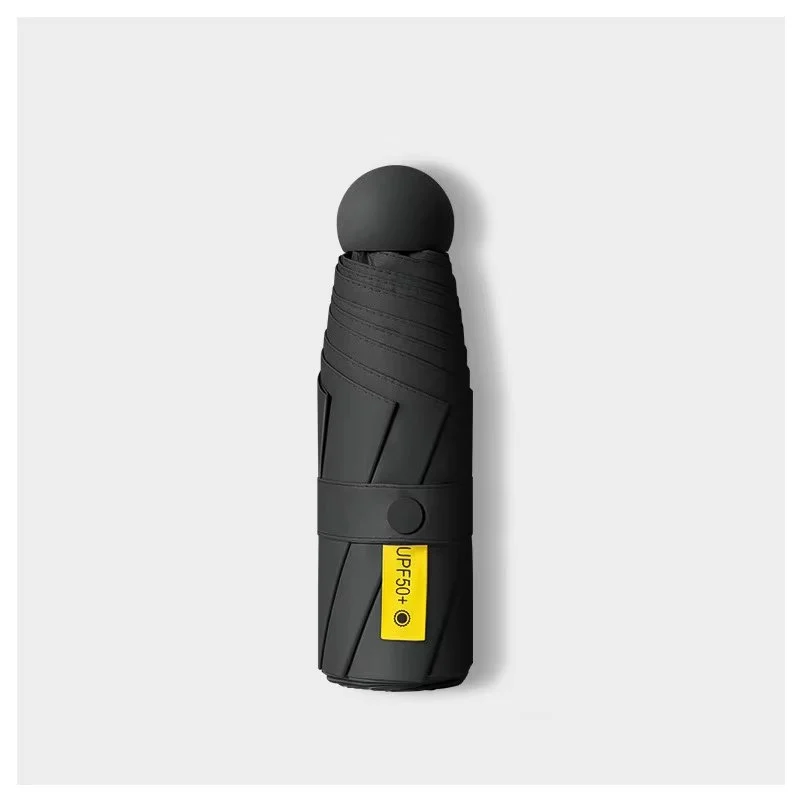 Umbrela pentru ploaie si soare, cu protectie UV din cauciuc negru, UMB001, Neagra