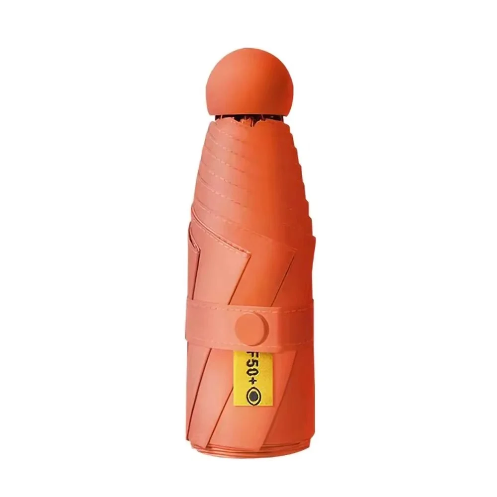 Umbrela pentru ploaie si soare, cu protectie UV din cauciuc negru, UMB008, Orange