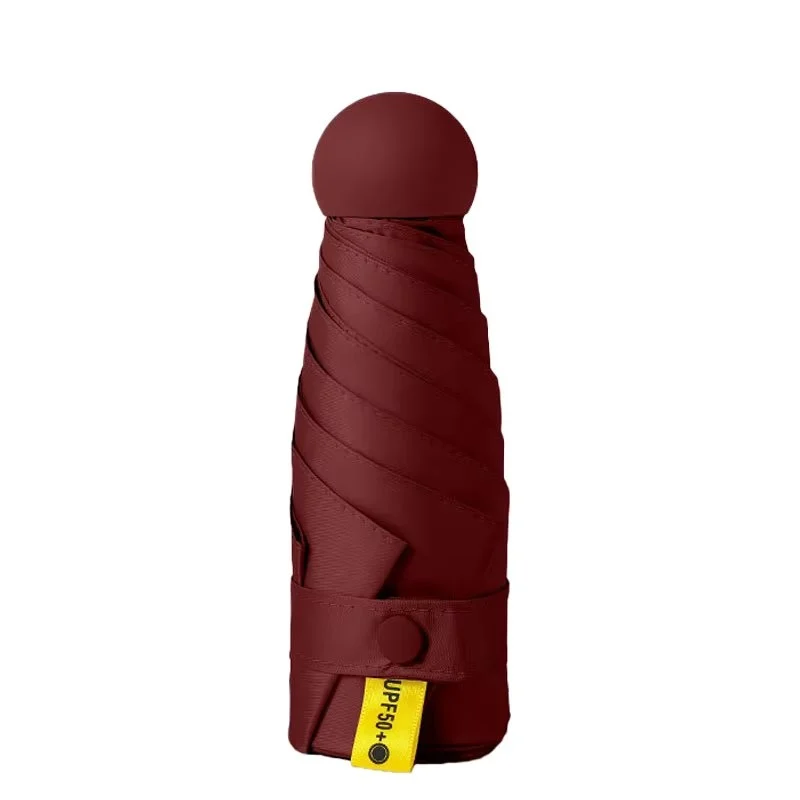 Umbrela pentru ploaie si soare, cu protectie UV din cauciuc negru, UMB011, Rosu inchis