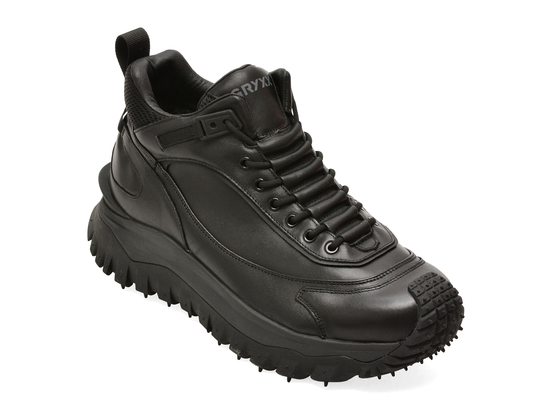 Ghete GRYXX negre, 8861, din piele naturala