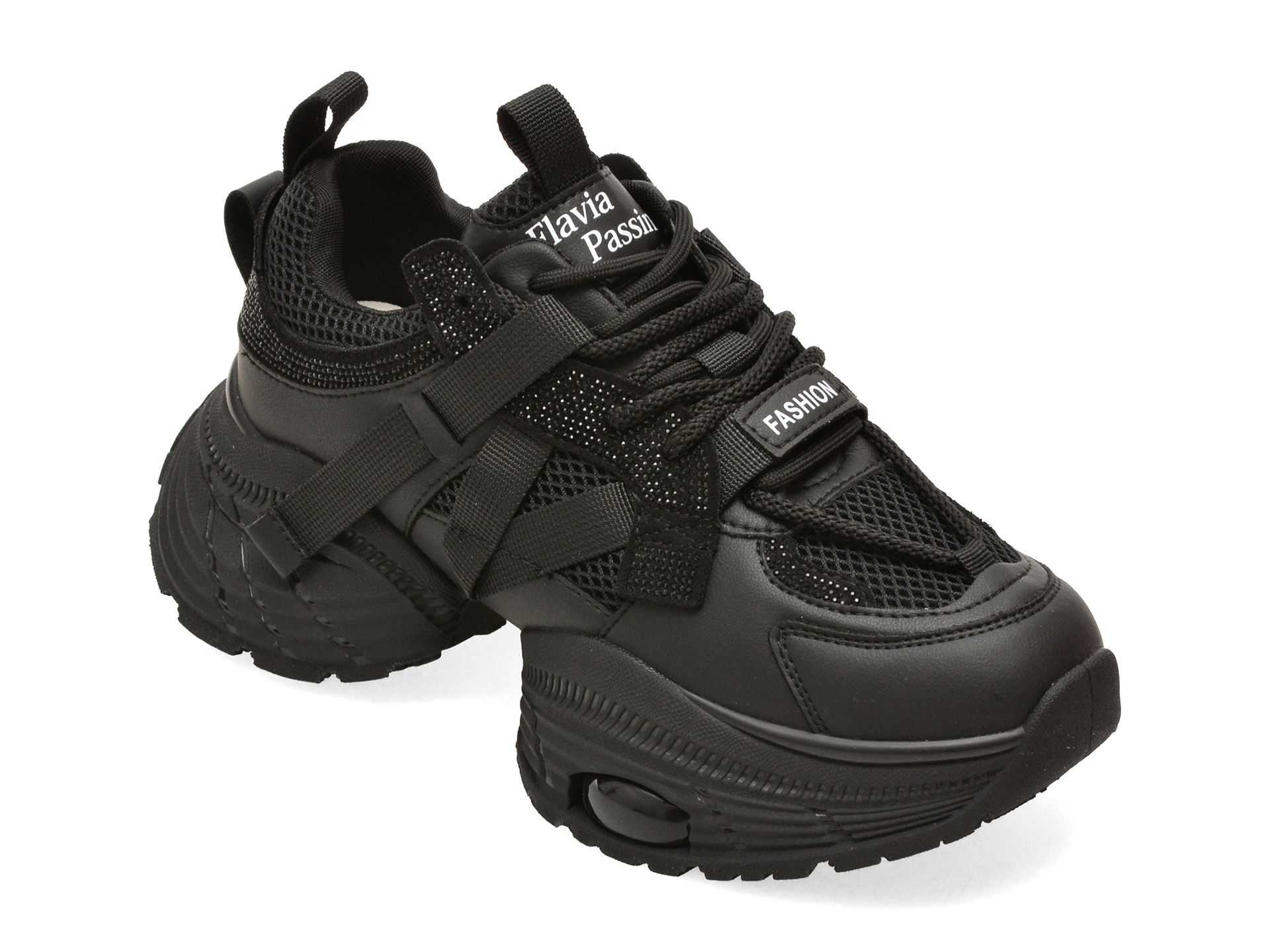 Pantofi sport FLAVIA PASSINI negri, 111, din material textil