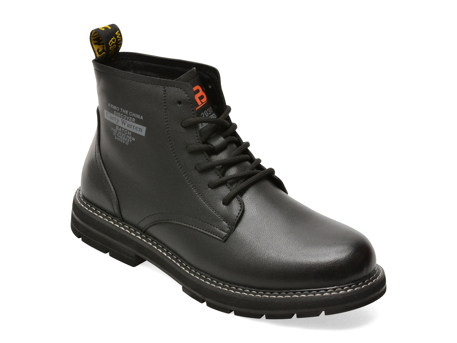 Ghete BITE THE BULLET negre, 82739, din piele naturala