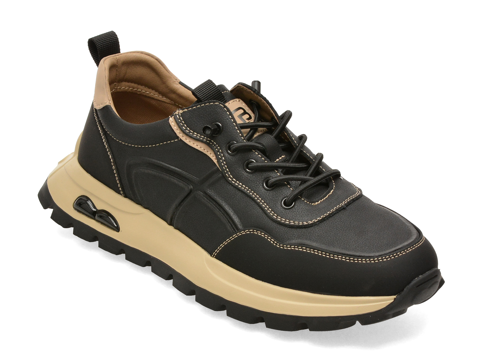 Pantofi sport BITE THE BULLET negri, 70918, din piele naturala