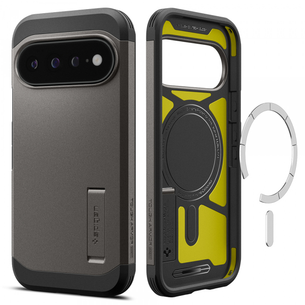 Husa MagSafe pentru Google Pixel 11 Pro XL, Spigen, Tough Armor, Gri ACS11865