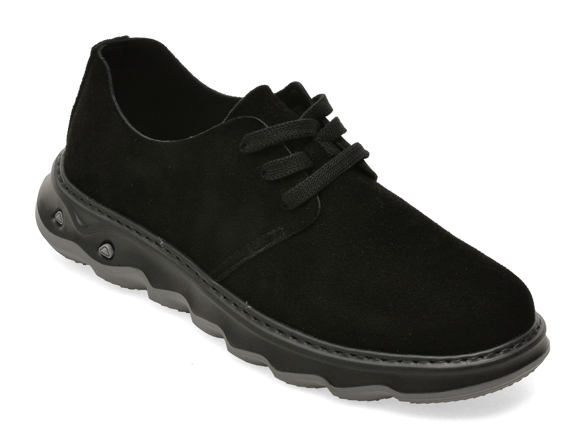 Pantofi EPICA negri, 80060, din piele intoarsa