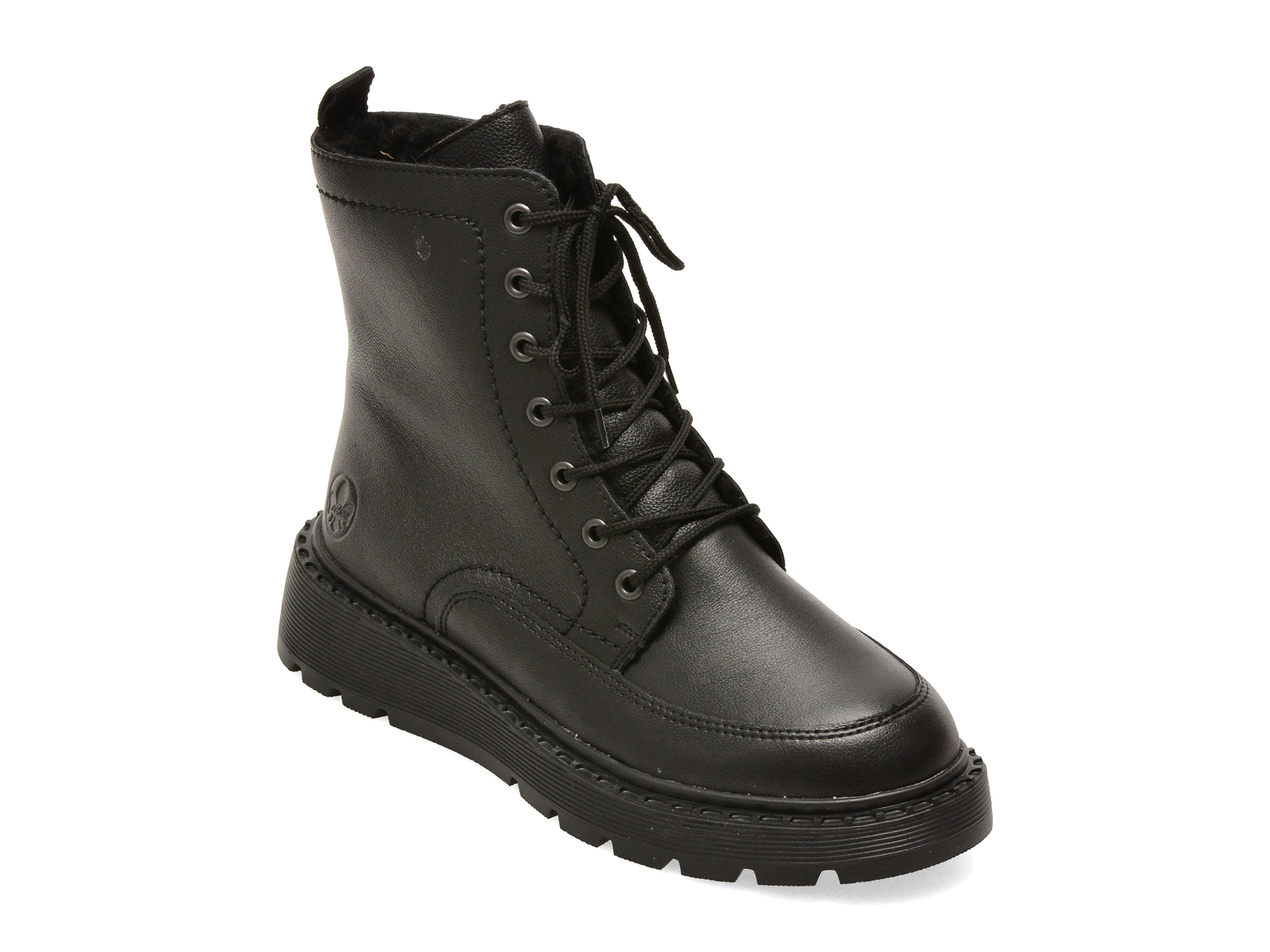 Ghete RIEKER negre, 70410, din piele naturala