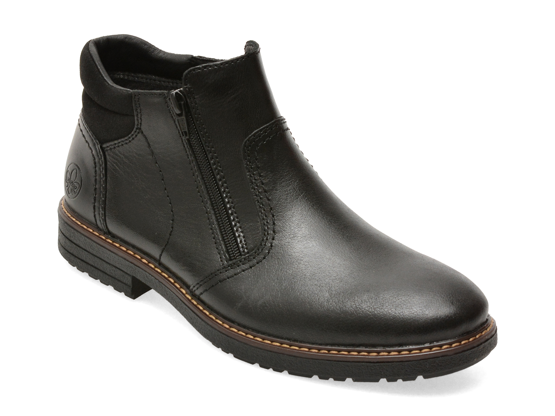 Ghete RIEKER negre, 33151, din piele naturala