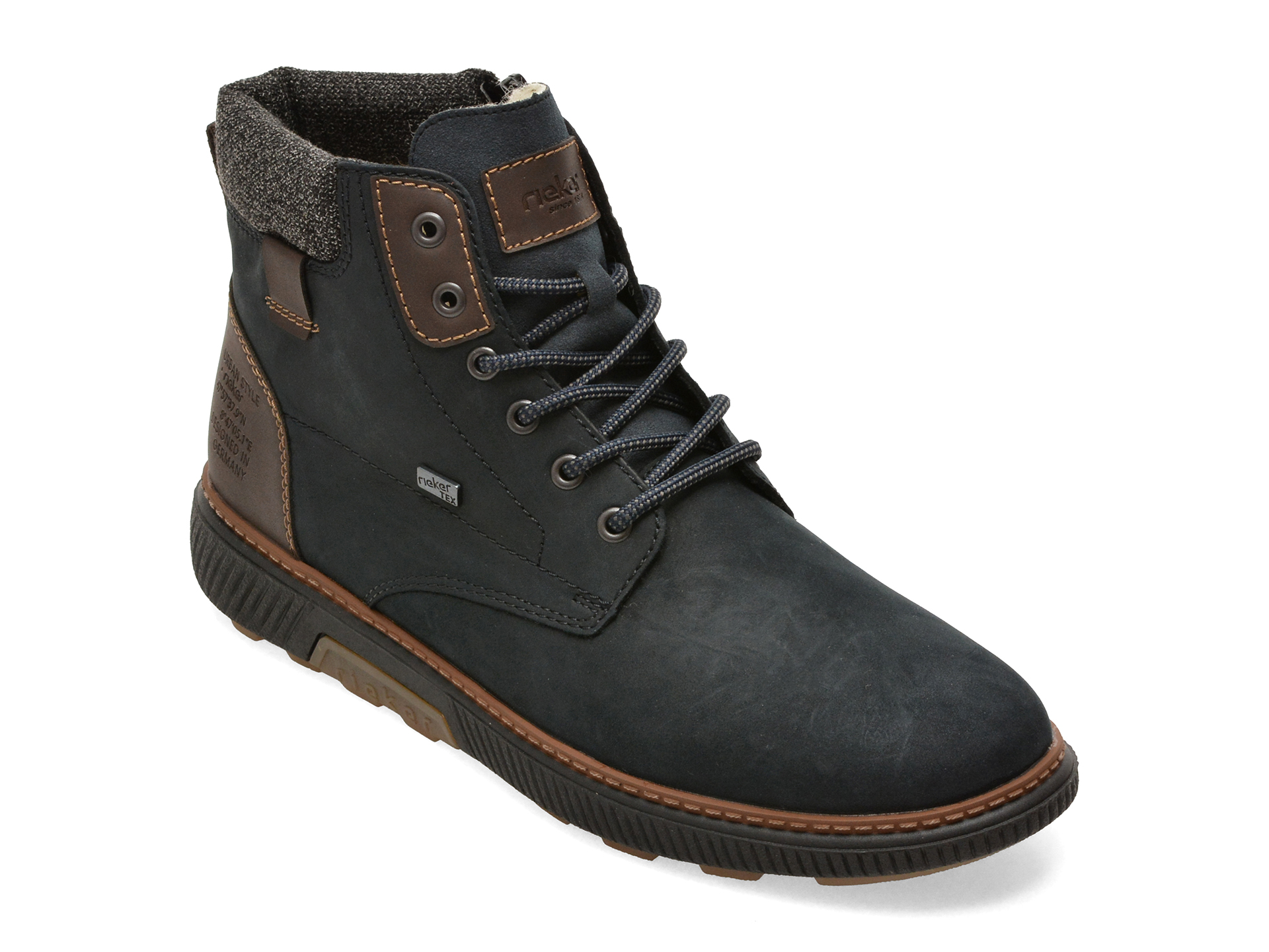 Ghete RIEKER bleumarin, B3343, din piele naturala
