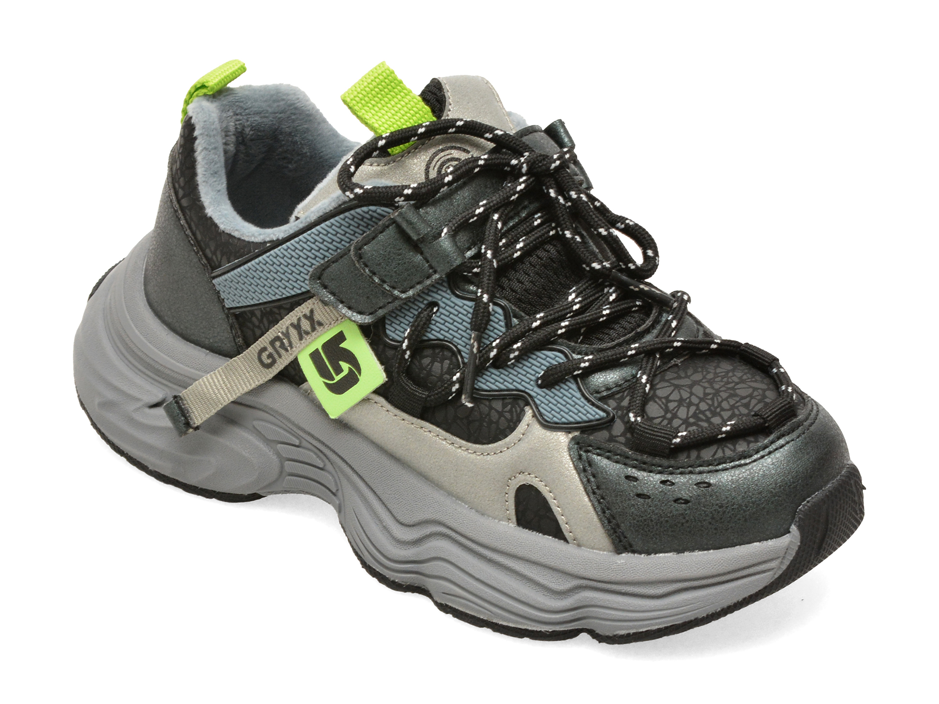 Pantofi sport GRYXX negri, WD002, din piele ecologica