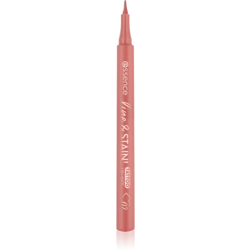 essence line & STAIN! TATTOO creion contur de buze, tip carioca pentru un efect de lunga durata culoare 02 Must Have Brown 1.1 ml