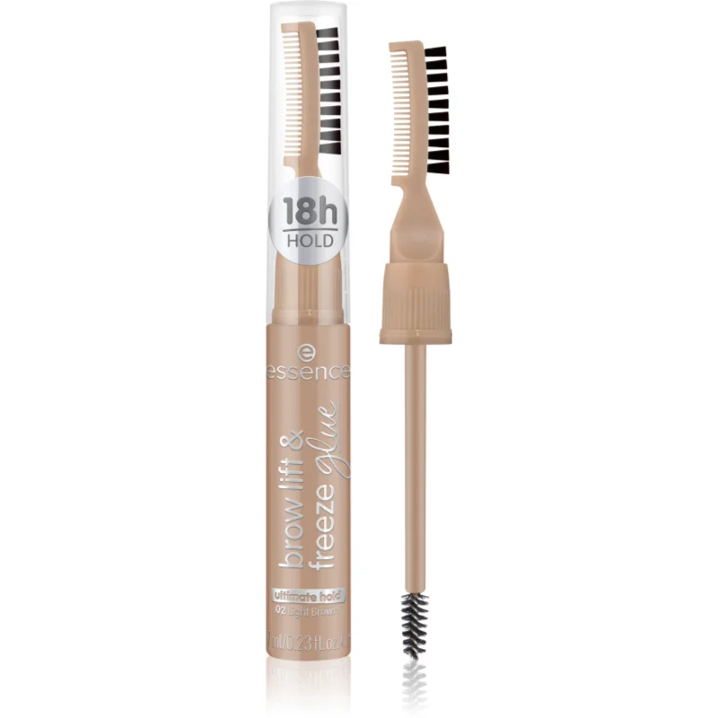 essence Brow Lift & Freeze gel incolor pentru sprâncene culoare 02 Light Brown 7 ml