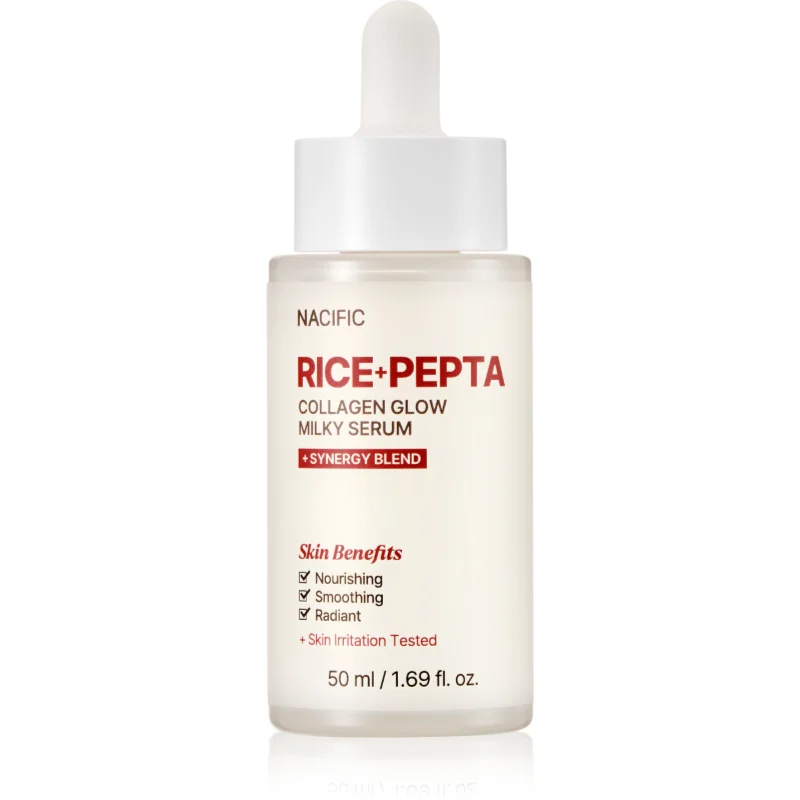 Nacific Rice + Pepta Collagen Glow Milky Serum ser facial cu efect iluminator cu efect de hidratare 50 ml