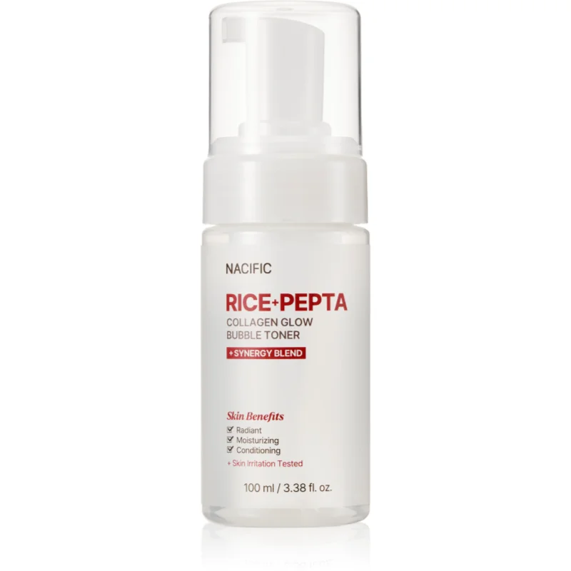 Nacific Rice + Pepta Collagen Glow Bubble Toner tonic facial iluminator cu efect de hidratare 100 ml