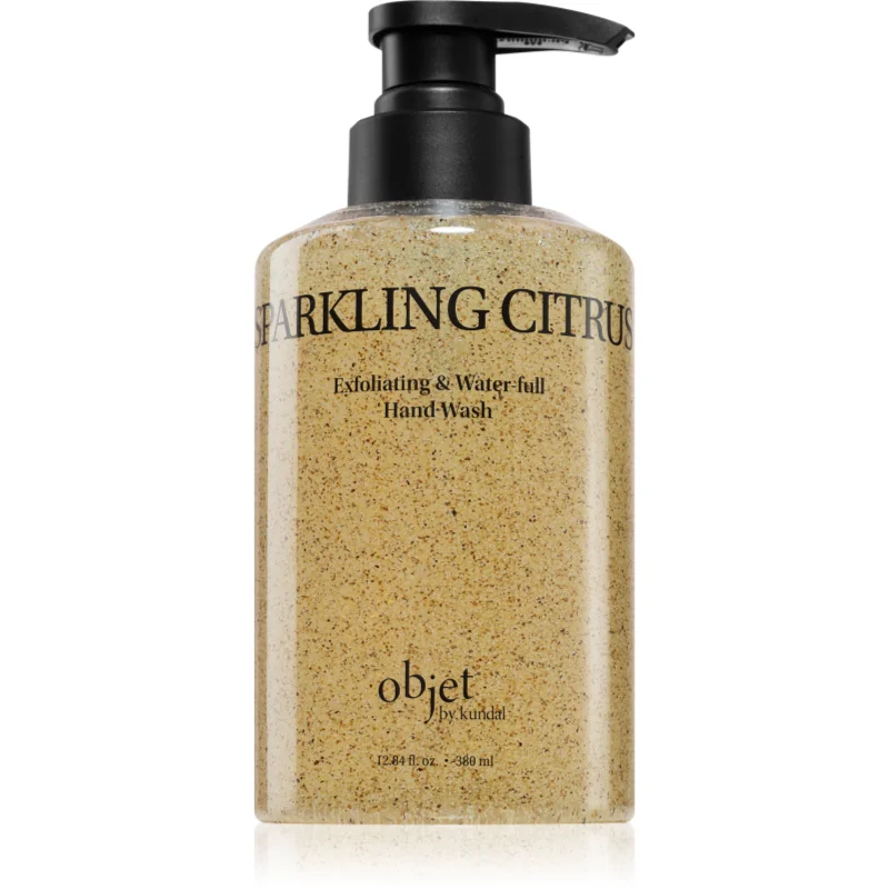 KUNDAL Objet Exfoliating & Waterfull Hand Wash Săpun lichid hrănitor pentru mâini cu efect de exfoliere cu parfum Sparkling Citrus 380 ml