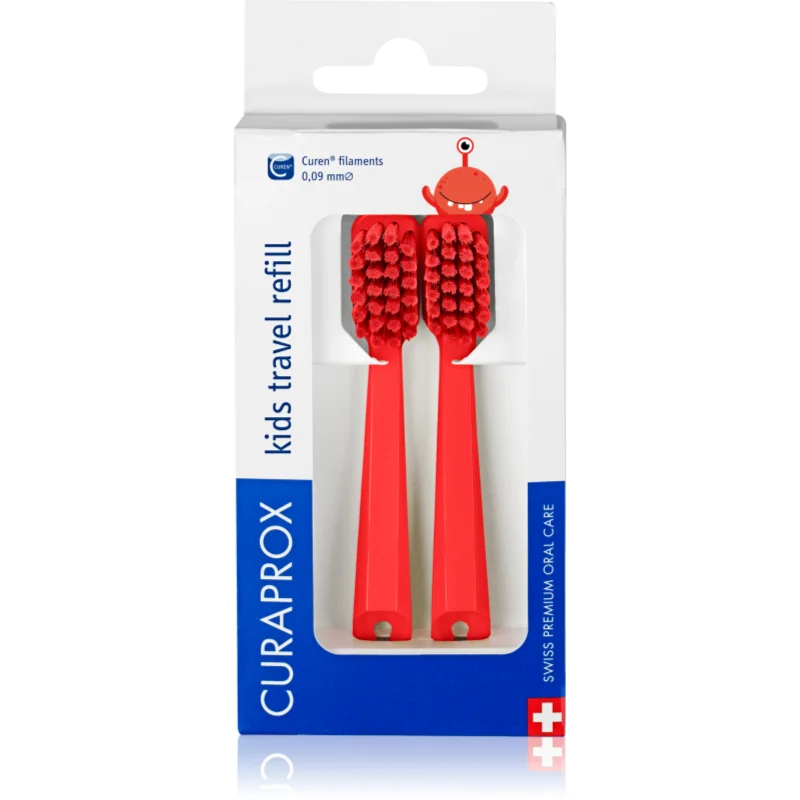 Curaprox Kids Travel refill capete de schimb periuta de dinti Red 2 buc
