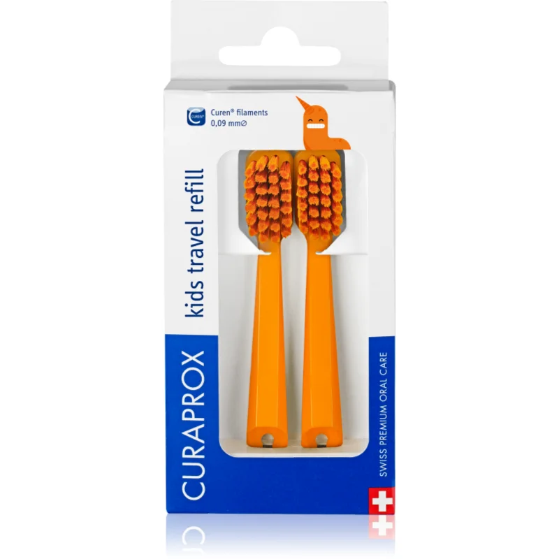 Curaprox Kids Travel refill capete de schimb periuta de dinti Orange 2 buc