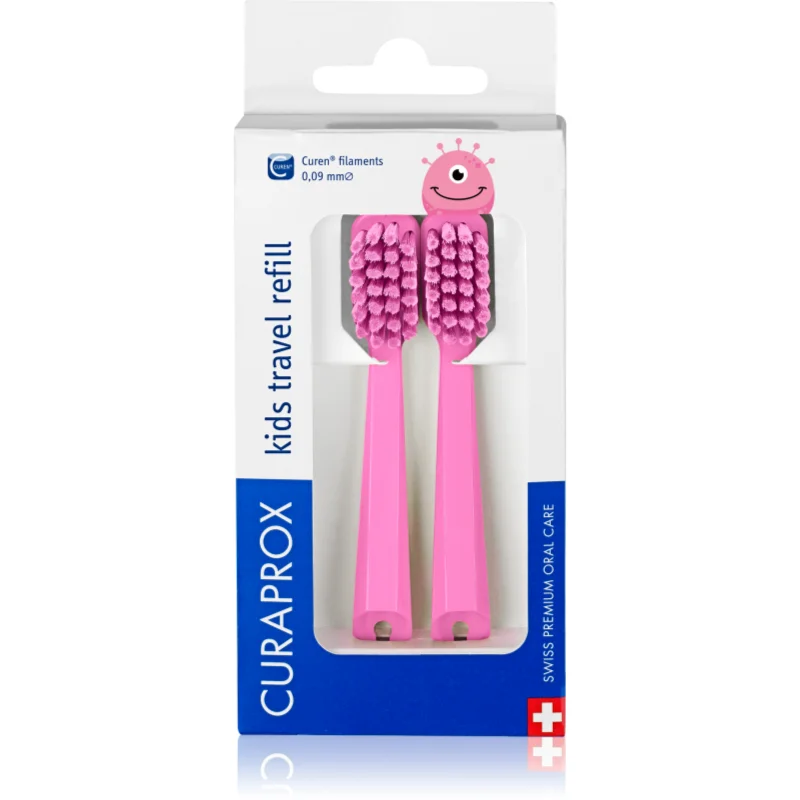 Curaprox Kids Travel refill capete de schimb periuta de dinti Pink 2 buc