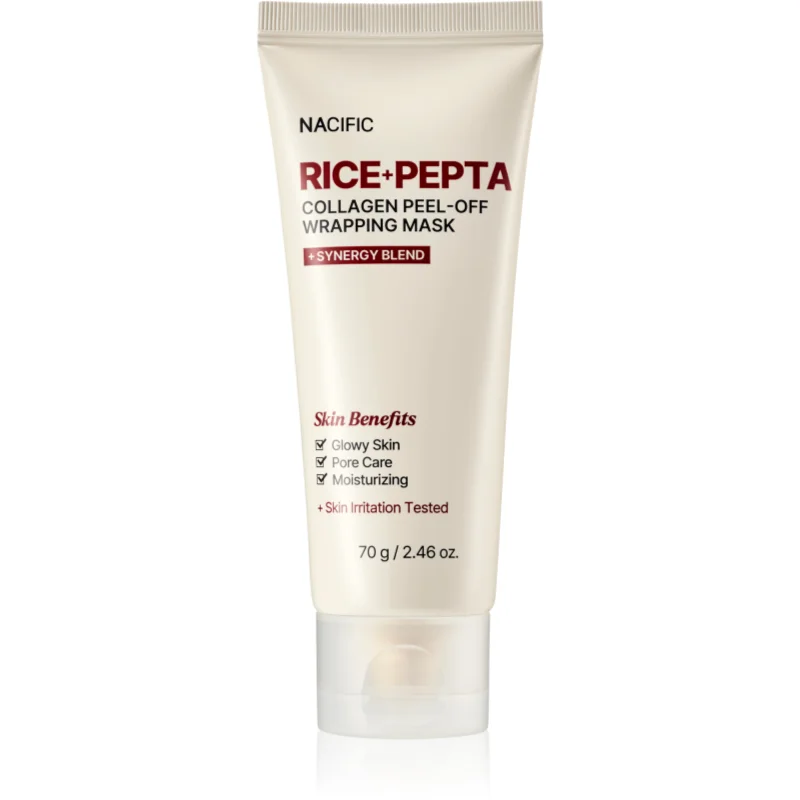 Nacific Rice + Pepta Collagen Peel-off Wrapping Mask masca faciala hidratanta pentru uniformizarea nuantei tenului 70 g