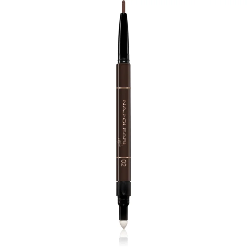 Naj Oleari 3 in 1 Perfect Brow creion gel pentru sprancene fata-verso 02 Brown 0.15 g