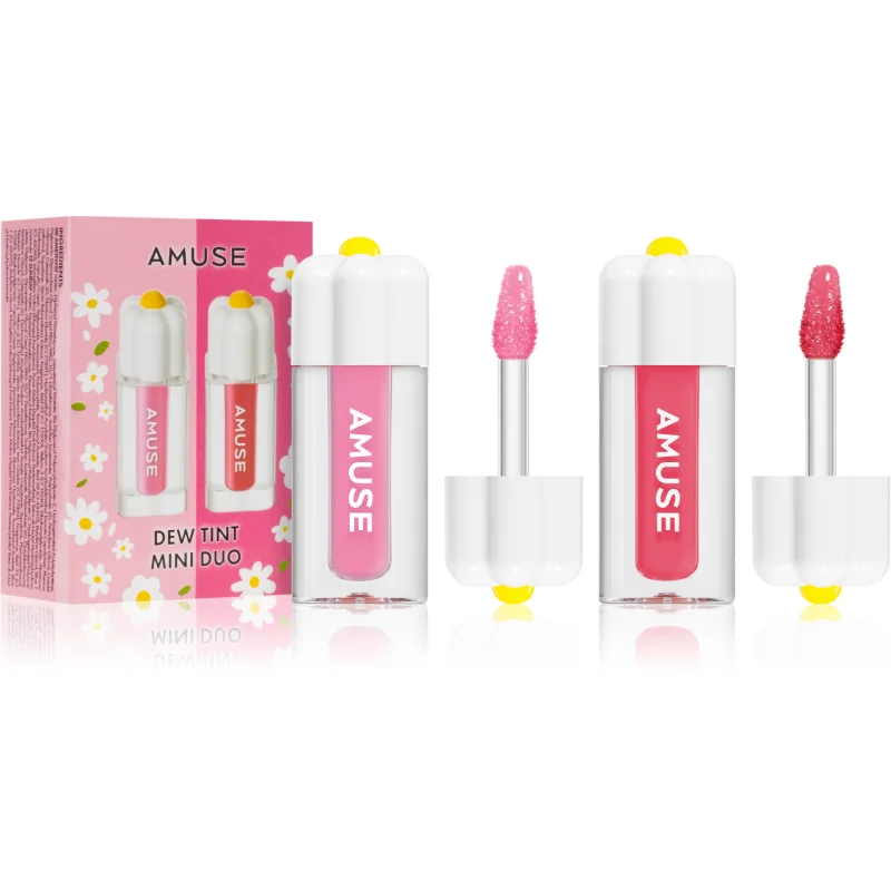 AMUSE Dew Tint Mini Duo set de luciu de buze hidratant culoare Cool Tone 2x1.5 g