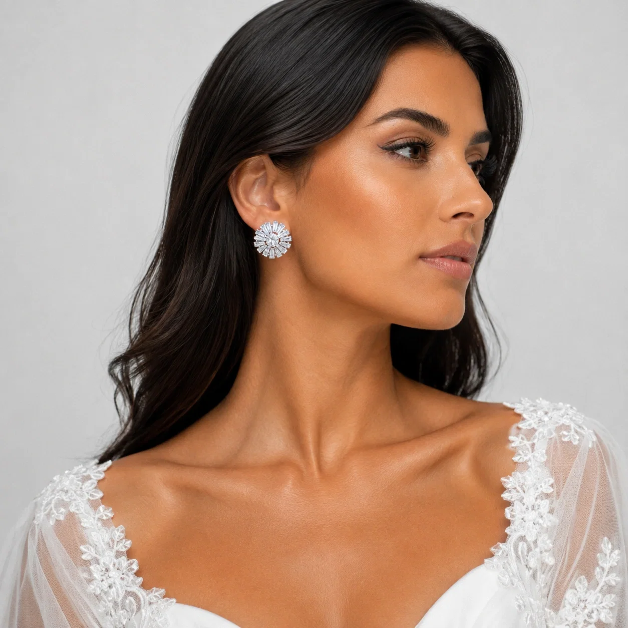 Cercei eleganti cu perla si cubic zirconia pentru mireasa, nunta si evenimente - Copie