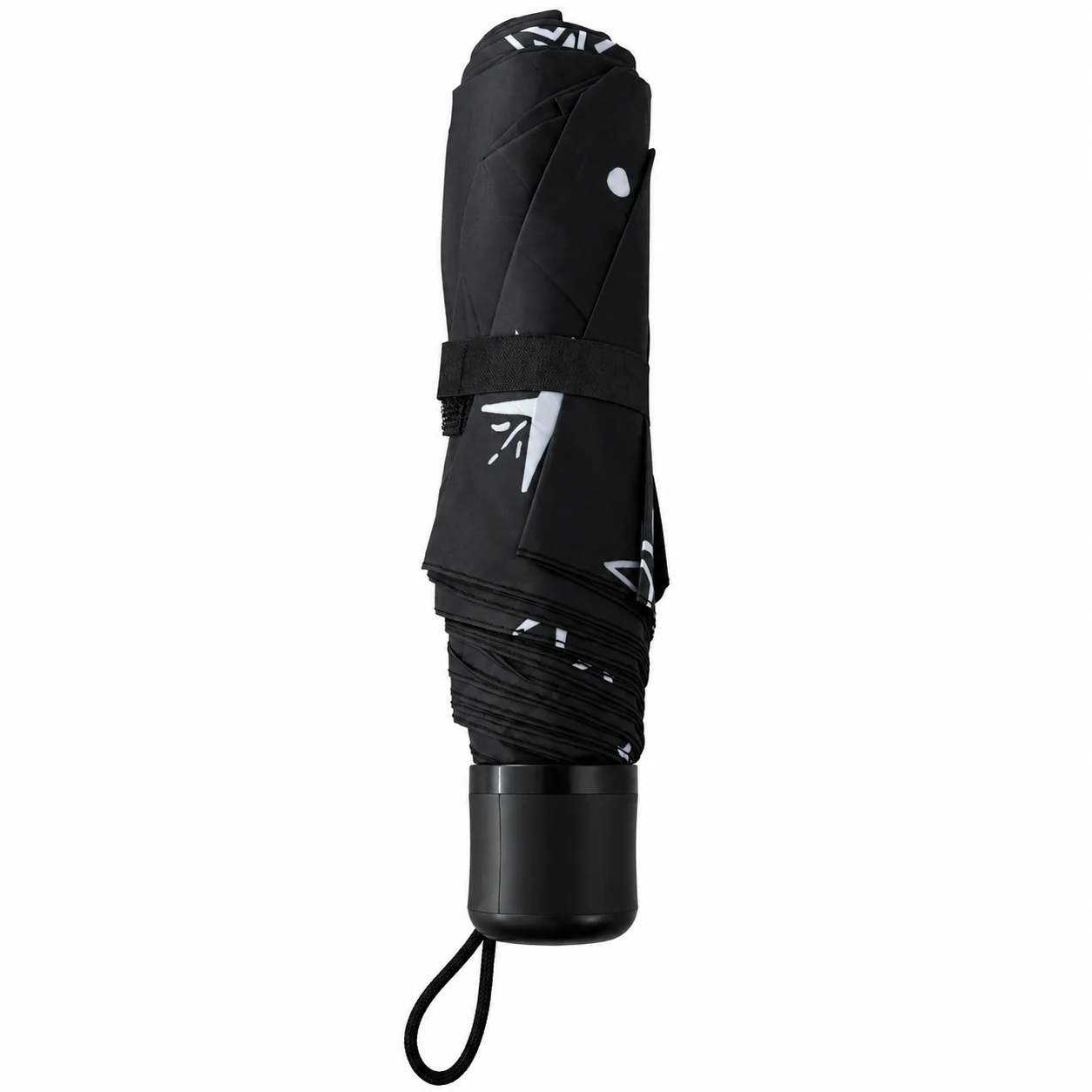 Umbrela pliabila pentru ploaie, 8 spite, diametru 97 cm, UMB080, Neagra cu stelute