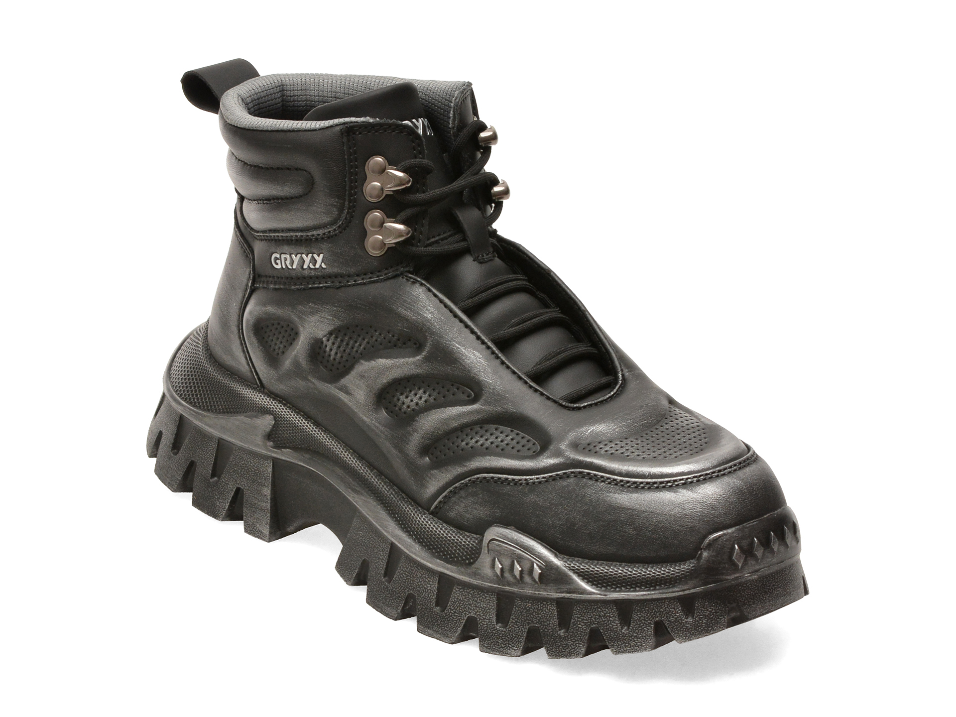 Ghete GRYXX negre, 42455, din piele naturala