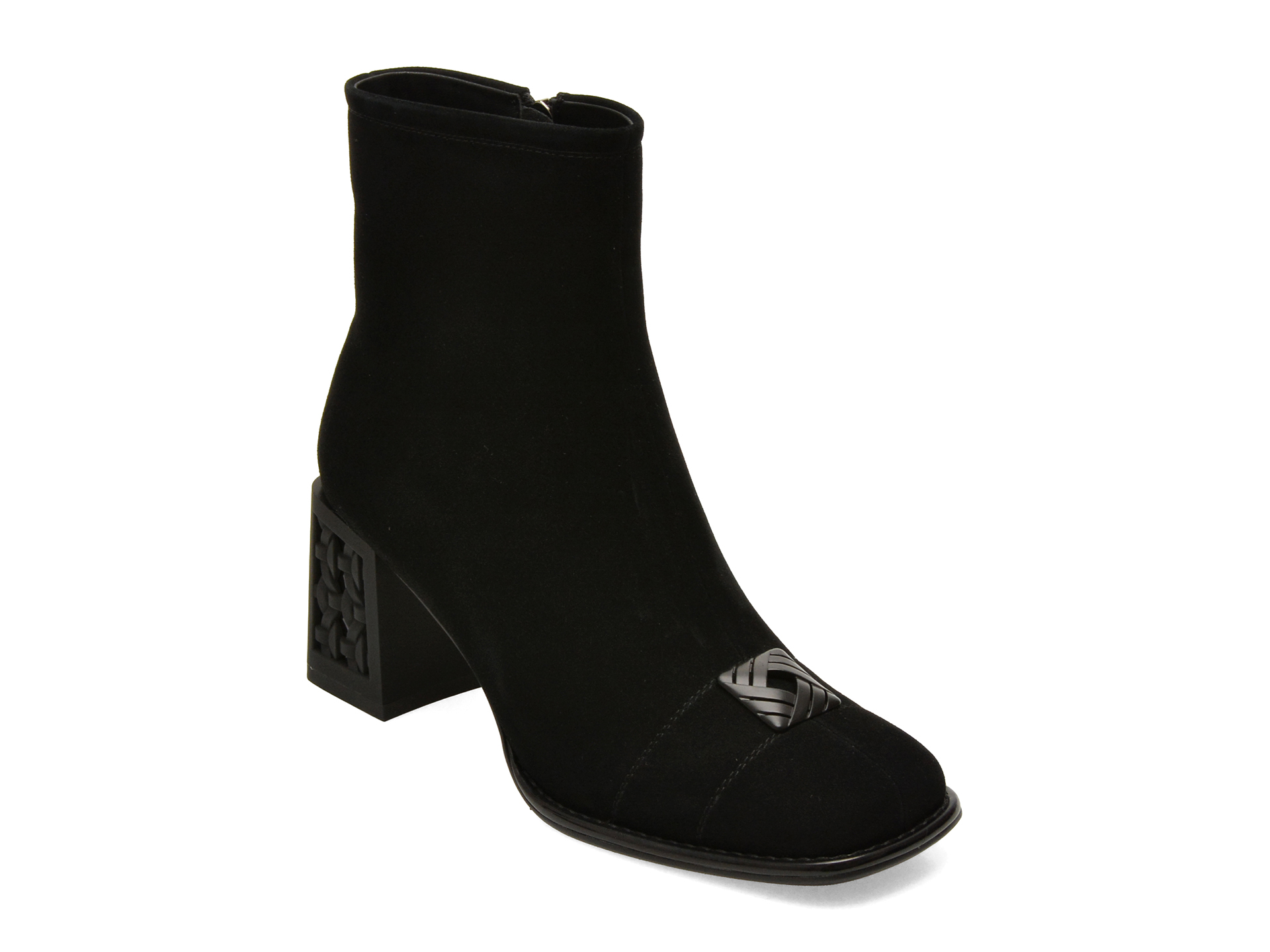 Ghete EPICA negre, M1172B, din piele intoarsa