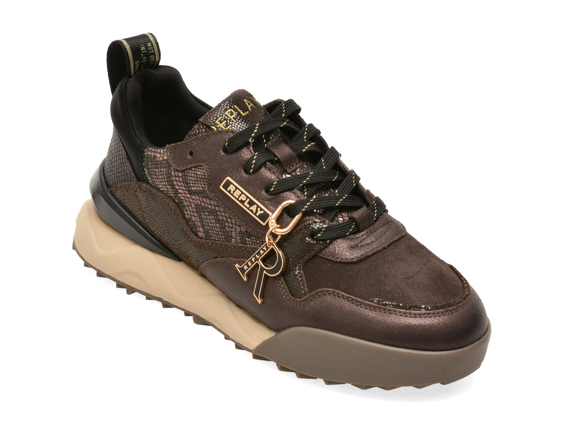 Pantofi sport REPLAY maro, WS9H0ML, din piele naturala