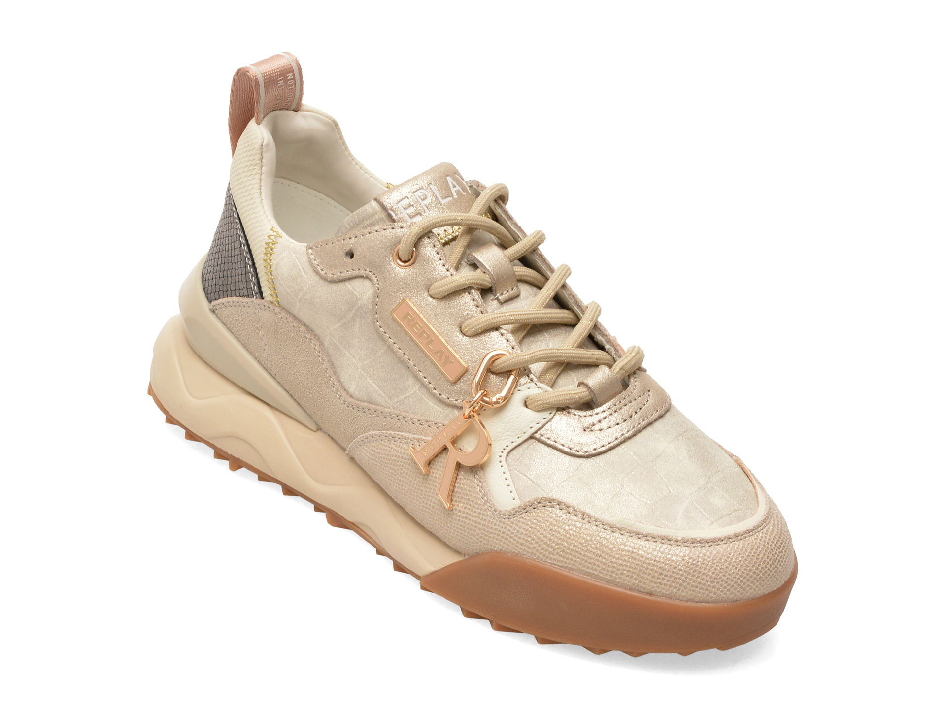 Pantofi sport REPLAY bej, WS9H0KL, din piele ecologica