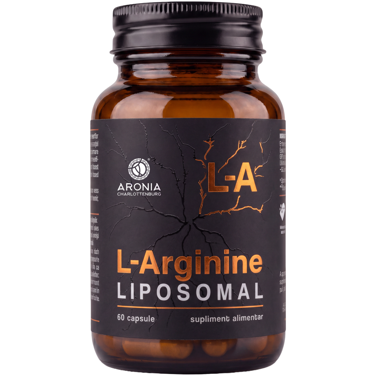 L-Arginină Lipozomală: 60 capsule cu  L-arginină într-un format lipozomal, pentru pump, circulație și performanță la antrenament