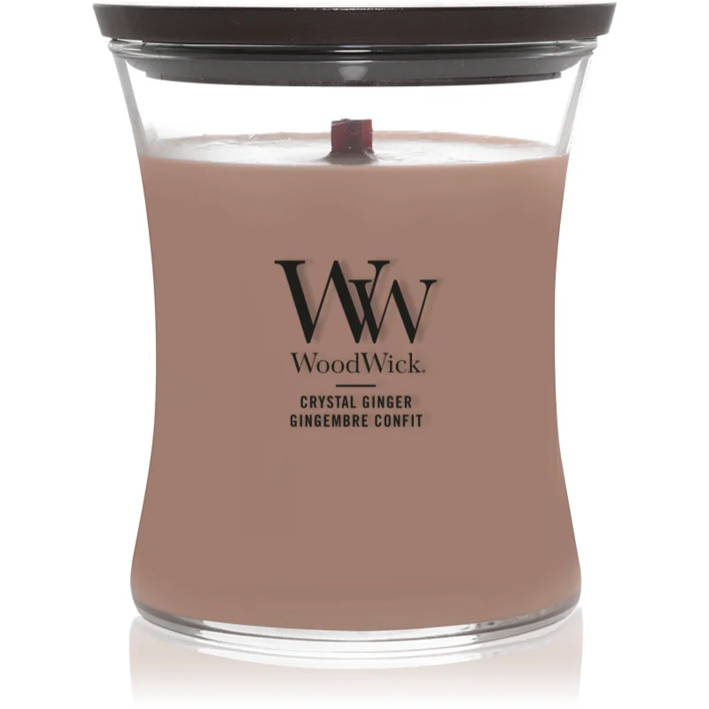 Woodwick Crystal Ginger lumânare parfumată cu fitil din lemn 275 g