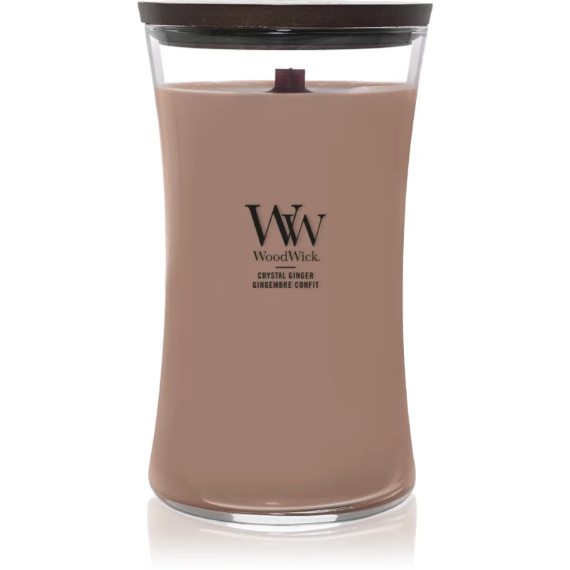 Woodwick Crystal Ginger lumânare parfumată cu fitil din lemn 610 g