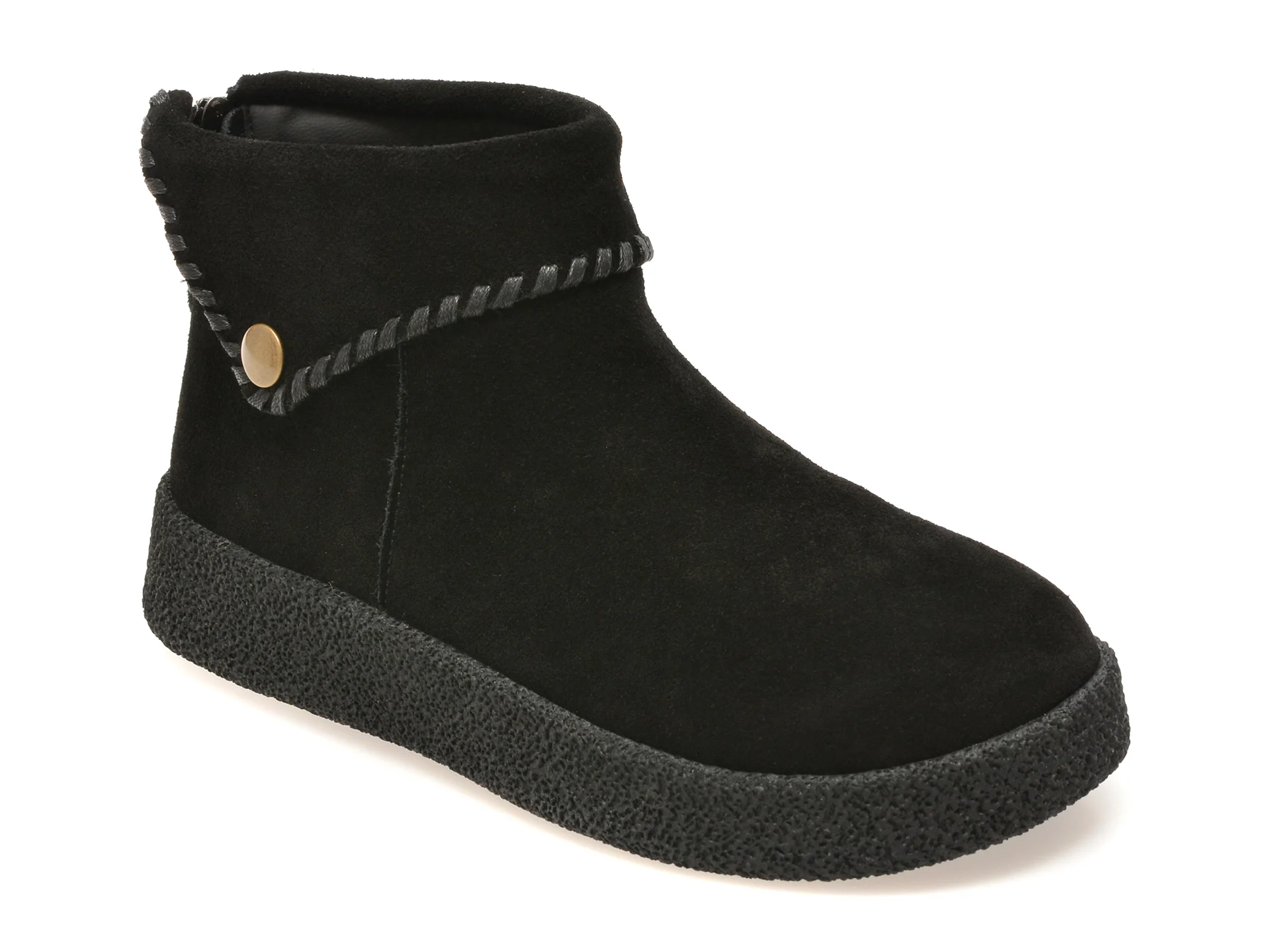 Ghete GRYXX negre, 7719, din piele intoarsa