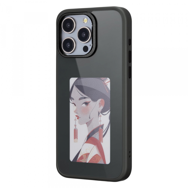 Husa pentru Apple iPhone 15 Pro, OEM, Display Customized E-Ink, Neagra