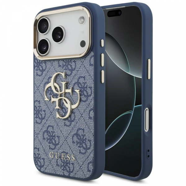 Husa pentru Apple iPhone 18 Pro / 17 Pro, Guess, 4G Big Classic Logo, Albastra
