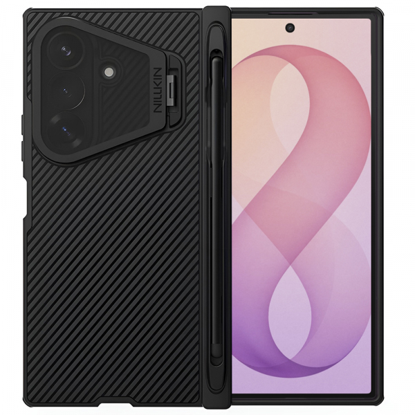 Husa MagSafe pentru Samsung Galaxy Z Fold8 Ultra F976, Nillkin, CamShield Pro with Transparent Black Lens Cover and S-Pen Holder, Neagra