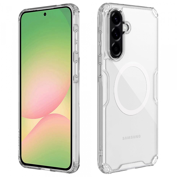 Husa MagSafe pentru Samsung Galaxy A56 A566, Nillkin, Nature Pro, Alba