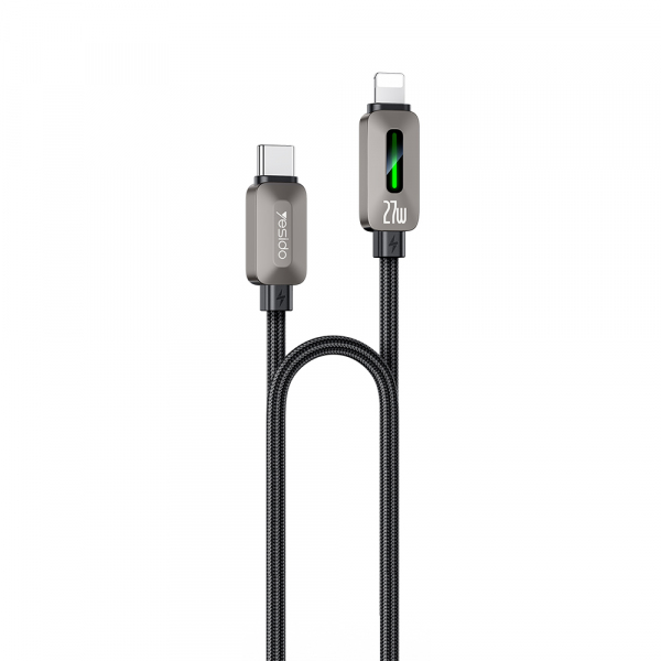 Cablu Date si Incarcare USB-C - Lightning Yesido CA199, 27W, 1.2m, Negru