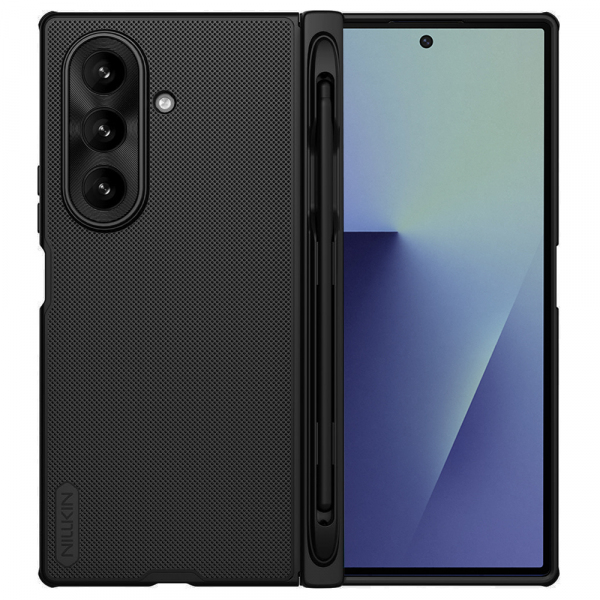 Husa MagSafe pentru Samsung Galaxy Z Fold7 F966, Nillkin, Super Frosted Shield with Pen Holder, Neagra