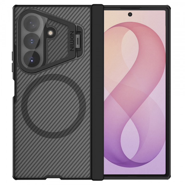 Husa MagSafe pentru Samsung Galaxy Z Fold8 Ultra F976, Nillkin, CamShield Pro with Transparent Lens Cover, Neagra Transparenta