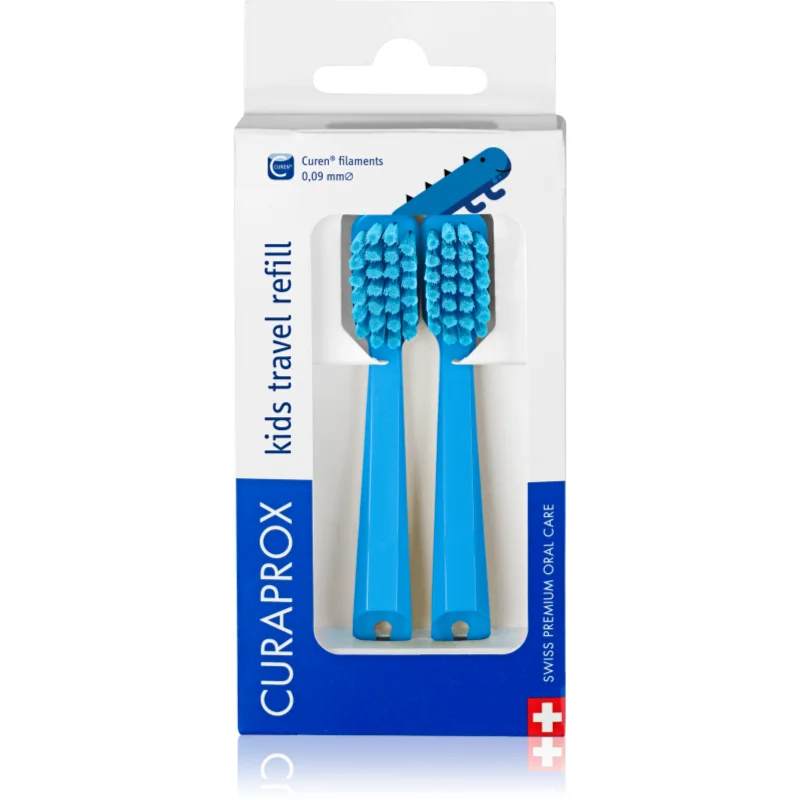 Curaprox Kids Travel refill capete de schimb periuta de dinti Blue 2 buc
