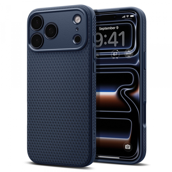 Husa pentru Apple iPhone 18 Pro / 17 Pro, Spigen, Liquid Air, Bleumarin ACS12150
