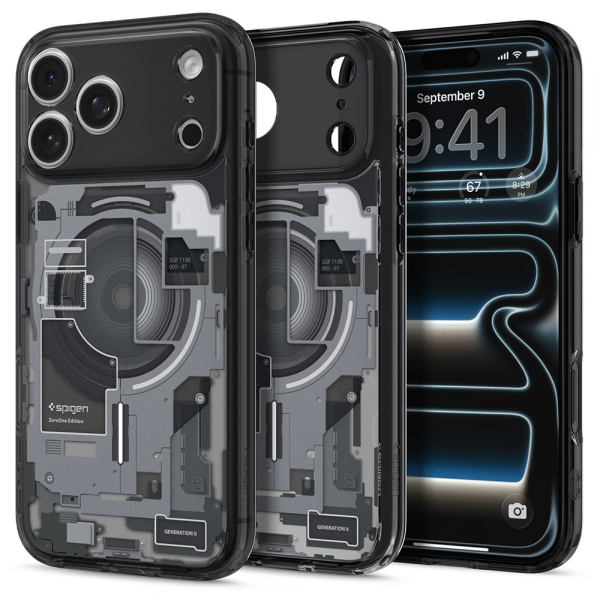 Husa MagSafe pentru Apple iPhone 18 Pro / 17 Pro, Spigen, Ultra Hybrid Zero One, Neagra ACS12165