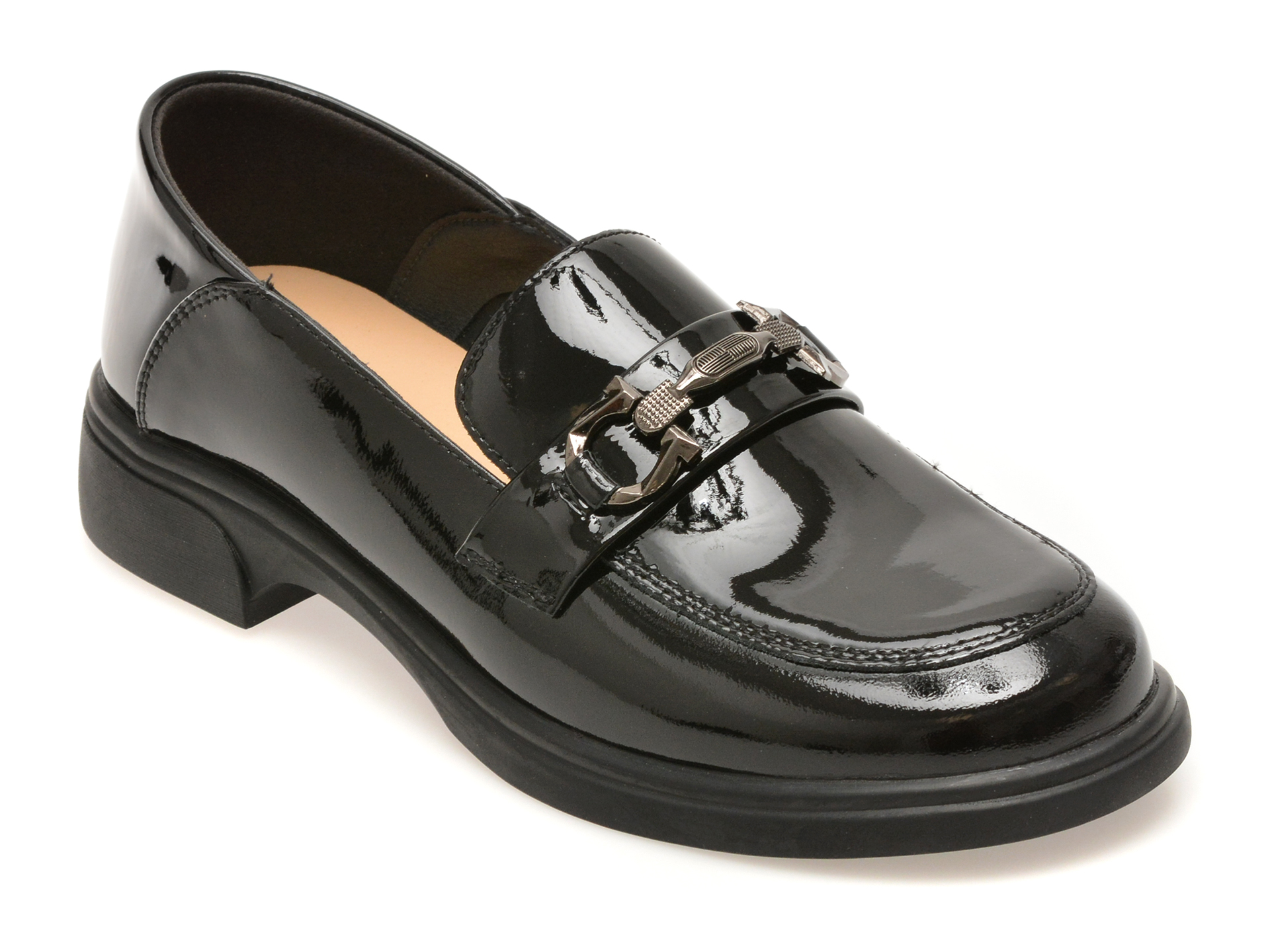Mocasini EPICA negri, 88179, din piele naturala lacuita