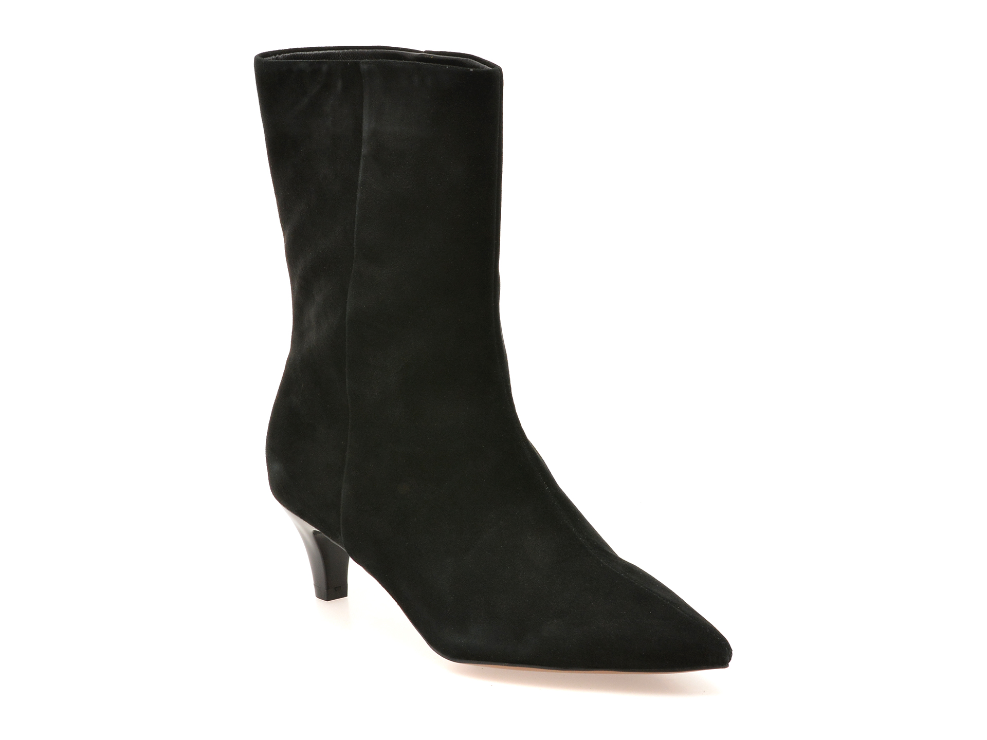 Botine elegante EPICA negre, 3566, din piele intoarsa